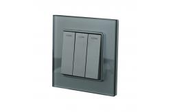 China Tempered Glass Panel Plastic button Wall Light Switch Rohs Certificate supplier