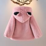 Rabbit Plush Childrens Winter Jackets 110cm Padded Waterproof Coat Upset Horn Buckle