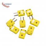 Yellow Colour K Type Thermocouple Connector Two Flat Pin Connector Used For Semiconductor for sale