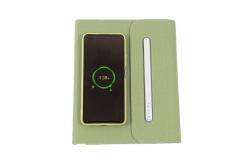 China oEM PU Leather 2200mah Wireless Charging Notebook Power Bank supplier