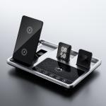 3 In 1 Magnetic Foldable Wireless Charger Embossing Logo With Leather Base for sale