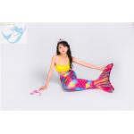 Pink Yellow Swimmable Mermaid Tails With Monofin , Custom Made Mermaid Tails for sale
