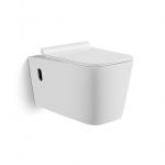Round Rimless Sanitary Ware Ceramic Easy Clean Save Space Wall Hung Toilet for sale