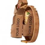 Customized Biodegradable Kraft Paper Boxes for Hot Dog, Burger & Egg Sandwich