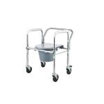 Medical Commode Chair Foldable Steel Commode Wheel Chair With Bedpan for sale