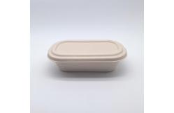 China Greaseproof Oval Biodegradable Bagasse Tableware Bento Box For Salad supplier