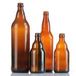 Empty Flint Embossed Glass Beer Bottle 375ml 1L
