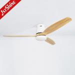 15CM Suspender Natural Wood Blades LED Ceiling Fan for Customizable Energy Efficiency