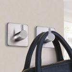 Durable and Waterproof Stainless Steel Adhesive Hooks for Bathroom and Kitchen