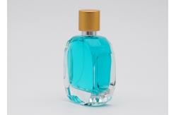 China Crystal Clear Cosmetic Spray Bottle , Empty Perfume Bottles With Matte Gold Cap supplier