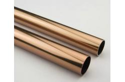China Golden Round Anodized Aluminum Tube , Dark Bronze Anodized Aluminum Finished Tubing supplier
