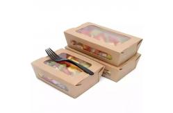 China Disposable Food Grade Rectangle 8oz Kraft Paper Bowls Salad Box supplier