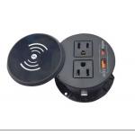 office furniture round ABS socket with wireless charger usb a+c for coffee hotle table charging station for sale