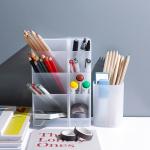 Rectangular Glossy Makeup Household Storage Container Plastic Pencil Holder