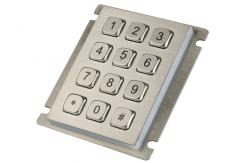 China Bank ATM Matrix Panel Mount Keypad IP67 Rated 12 Keys Metal Stainless Steel supplier