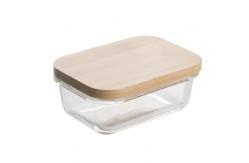 China Promotional Bamboo Glass Bento Box Divided Lunch Box With Elastic Strap supplier