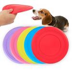 Pet Frisbee OEM Bite Resistant 17.8cm Silicone Rubber Toys for sale