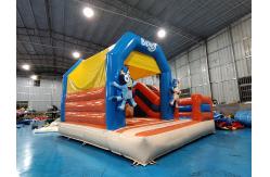 China Puncture Resistant Childrens Bouncy Castle With Slide Dogs Cartoon Theme supplier