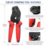 Ratchet Pin Wire Crimper Set With Female Male Spade Bullet Connectors