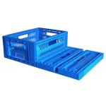 600*400*240mm collapsible plastic crates Folding Plastic Fruit Box Stackable for sale