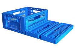 China 600*400*240mm collapsible plastic crates Folding Plastic Fruit Box Stackable supplier