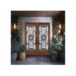 Wood Frame Dedorative Sliding Glass Door , Black Patina Internal Glass Sliding Doors for sale