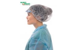 China Disposable Non Woven White Or Blue Protective Head Cover With Peak supplier