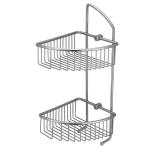 Double Bathroom Corner Shelf Polished Wall Mounted Stainless Steel Shower Caddy for sale