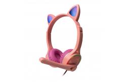 China OEM Cat Ear Wireless Foldable bluetooth Headphones With RGB Light Microphone supplier
