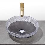 1 Hole Glass Vessel Basins With Optional Pop Up Drain Included Glass Sink for sale