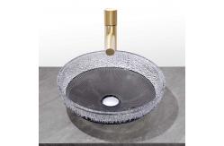 China 1 Hole Glass Vessel Basins With Optional Pop Up Drain Included Glass Sink supplier