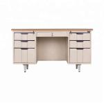 Wooden Desktop 1.2 MM Thick Metal Frame Steel Computer Table for sale