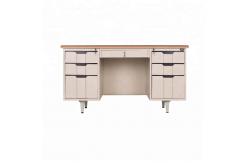 China Wooden Desktop 1.2 MM Thick Metal Frame Steel Computer Table supplier