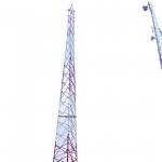 3 Legs Angular 330KV Telecommunication Steel Tower With Hot Dip Galvanized Brackets for sale