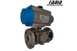 China High-pressure Pneumatic Three-way Flanged Ball Valve supplier