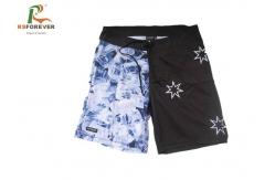 China Sublimation Recycled Printed Board Shorts With Elastic Waistband Custom Swim Trunks supplier