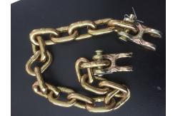 China Standard 3/8x 15 Links Zinc Yellow Plated Link Chain Grade 70 Chain with Double Clevis supplier