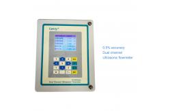 China 0.5% accuracy dual channel clamp on ultrasonic flowmeter for water supply supplier