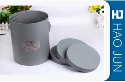 China Custom Grey Cardboard Flower Boxes Hot Stamping With 3 Units Sizes supplier