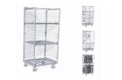 China No Top Shelf Laundry Wire Utility Cart Three Mesh Layers With Hanger supplier