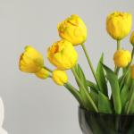 Home soft furnishings, artificial flower bouquets, studio shooting props, 5 double-petaled tulips