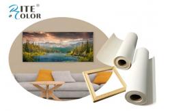 China Aqueous 420gsm Inkjet Poly Cotton Canvas Roll Waterproof For Epson HP Canon supplier