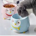 Elevated Pet Feeder Bowls 15 Degrees Tilted Ceramic Cat Dish for sale