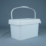 5kg Food Grade Rectangle Plastic Bucket With Handle And Lid for sale