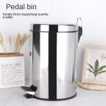 Household Kitchen Indoor Living Room Round Storage Bucket with Lid Stainless Steel Pedal Bucket for sale
