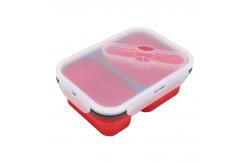 China BPA Free Collapsible Silicone Food Storage Container With 2 Compartments supplier