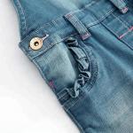 Baby Girl Embroidery Denim Dungaree Shorts With Adjustable Strap Spring Summer