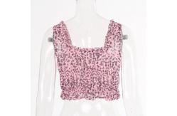 China OEM European And American Women'S Clothing Polyester Square Neck Folds Slim Vest supplier