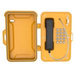 Anti Vandal Yellow Industrial Weatherproof Telephone With Post And Key Lock