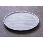 OEM ODM White And Black Line Round Ceramic Dinner Plate for sale